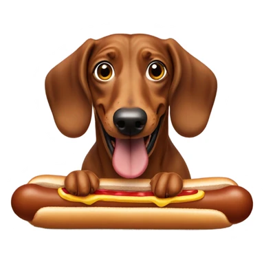 weiner dog eating hot dog sticker
