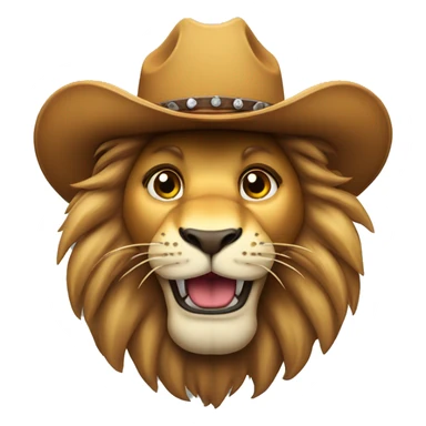 Lion with a cowboy hat blinking and giving a thumbs up  sticker