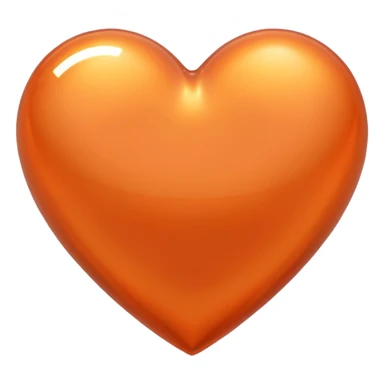 glossy orange metallic heart sticker