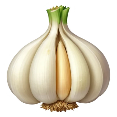minced garlic emoji - garlic clove with minced garlic at one side sticker