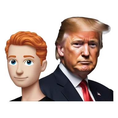 Trump and a redhead man on the cover of Vougue magazine  sticker