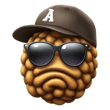 poop emoji with baseball hat and sunglasses sticker