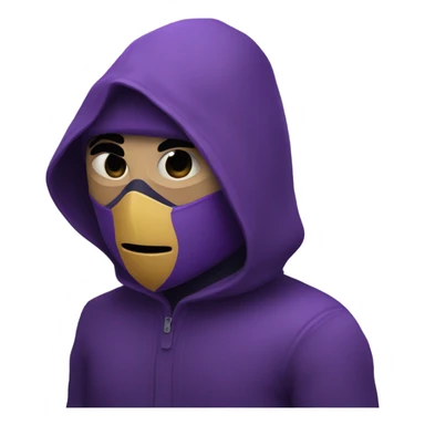 A thief in purple clothes, purple mask sticker