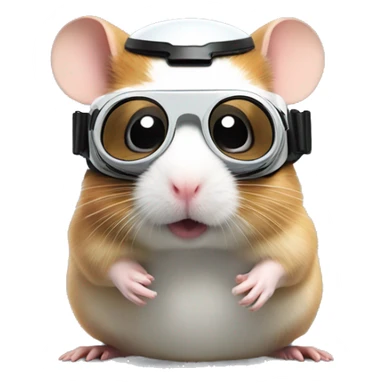 full body hamster in vr headset christmas sticker