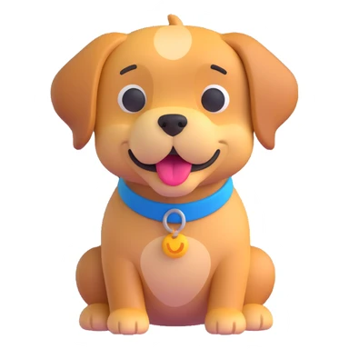 3D dog emoji, microsoft fluent style sticker