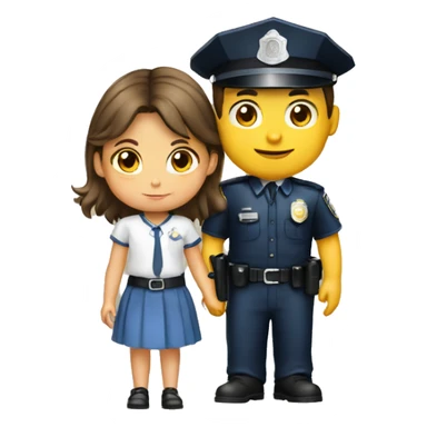 Policia con una niña sticker