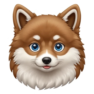 Brown Pomsky with blue eyes and white feet sticker