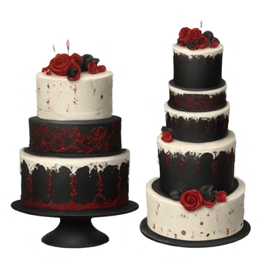Gothic Black and red vintage cake sticker