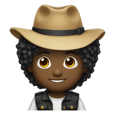 Vaqueiro Chibi com o chapeu preto fofinho sticker