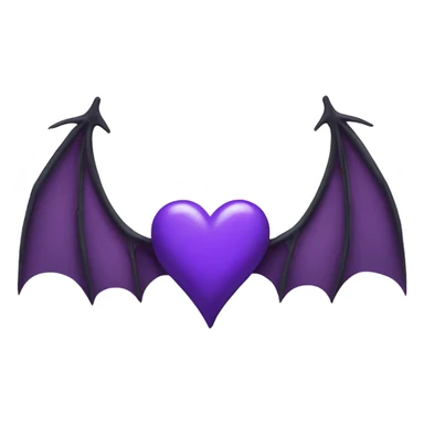 Purple heart with bat wings sticker
