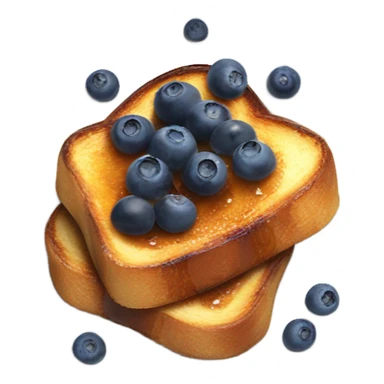 french toast with three blueberries, maple syrup, and butter on top sticker