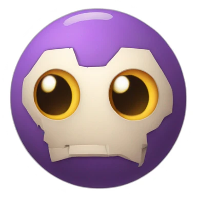 3d sphere with a cartoon Shulker skin texture with big beautiful eyes sticker