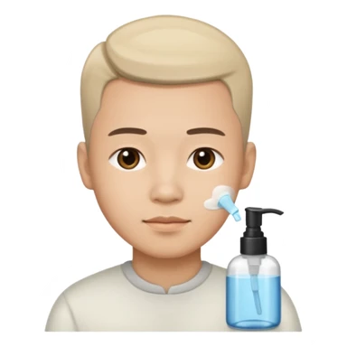 chinese man doing skincare with a fade haircut sticker