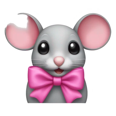 Mouse with a pink bow sticker