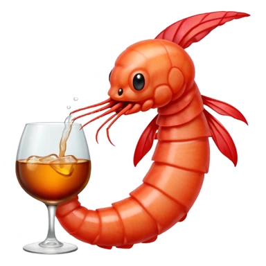 A SHRIMP DRINKING BURBON sticker