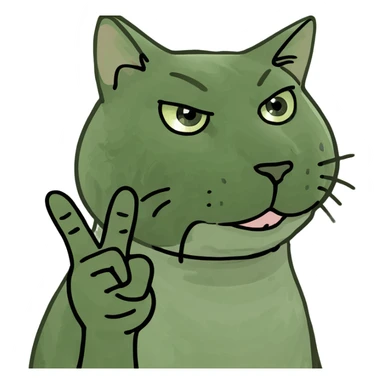 Cat with middle finger  sticker
