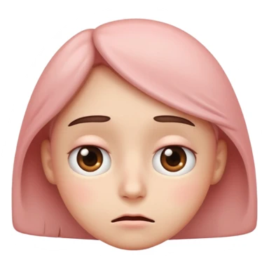 awkward face emoji, uncomfortable expression, subtle blush, eyes looking sideways, small frown sticker