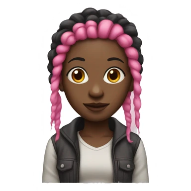 Black girl with pink dreads sticker