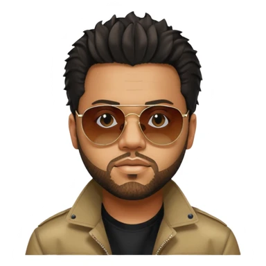 the weeknd looking off to the side with sunglasses and lights reflecting off them during after hours era sticker