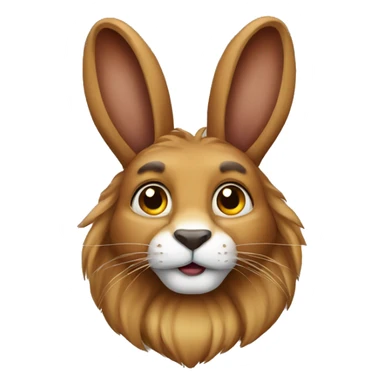 Brown lion head rabbit  sticker