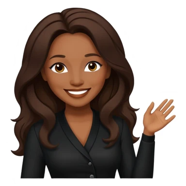 Vesta Williams, R&B Singer with long dark brown hair, black outfit sticker