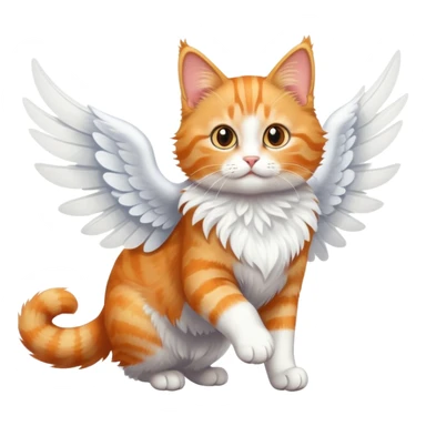 flying cat sticker