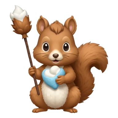 un écureuil qui fait du camping sticker