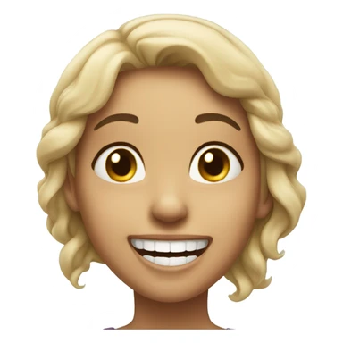 girl laughing with a side eye sticker