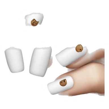 nails emoji white color one hand sticker