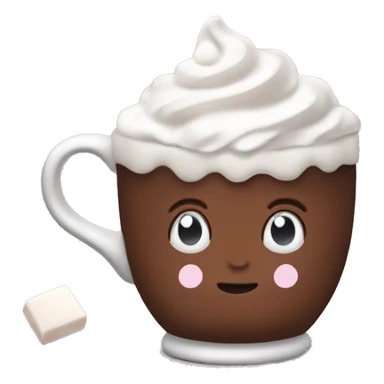 mug of hot chocolate with marshmallows and whipped cream sticker