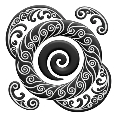 Unity Māori koru design at top sticker