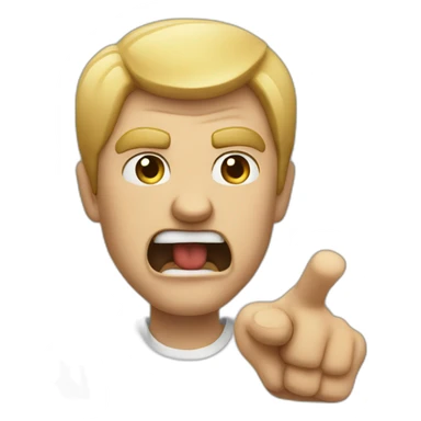 man yelling angry whiles he points you sticker