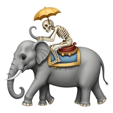 Skeleton Rider on elephant,Sleeping. sticker
