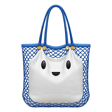 net bag,  mesh storage bag, tote bag, used for shopping, it has two knited handles as bag itself sticker