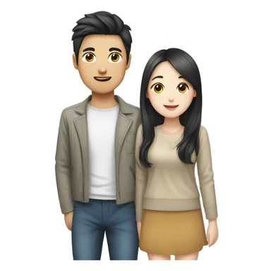 Vietnamese boyfirend and korean girl friend sticker