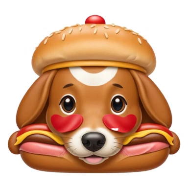 Weenier dog with a hot that has a head on it   sticker