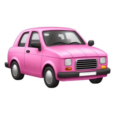 Un coche rosa con pestañas uñas y un peinado chulo rosa palo sticker