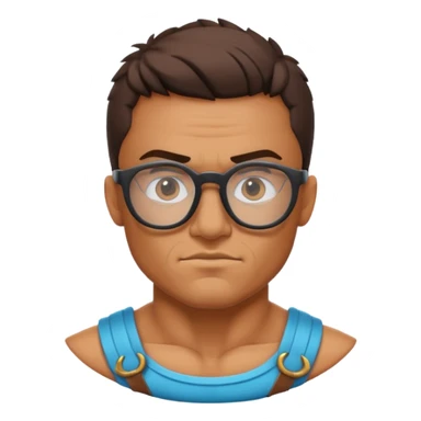 gladiator with round nerd glasses sticker