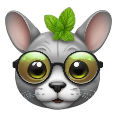sick chincilla with glasses and mojito sticker