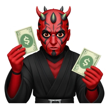 darth maul doing a money spread  sticker