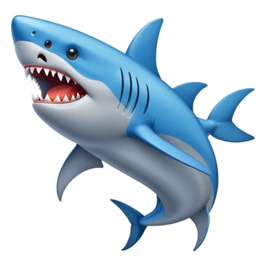 Un tiburón con tres zapatos azules  sticker