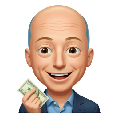 jeff bezos sniff money and laughing sticker