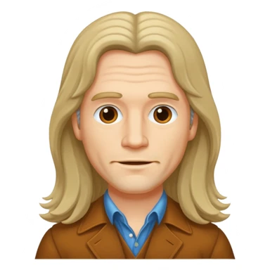 70s 80s men with long hair style  sticker