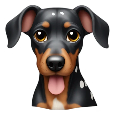 Black teckel arlequin with grey spots in hairs sticker