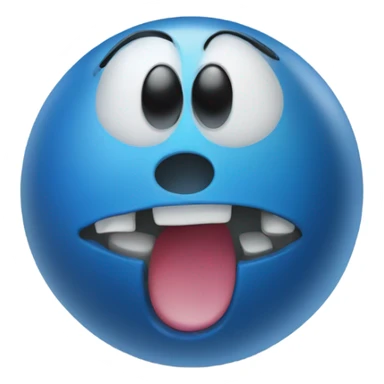 A blue bowling ball with three holes sticker