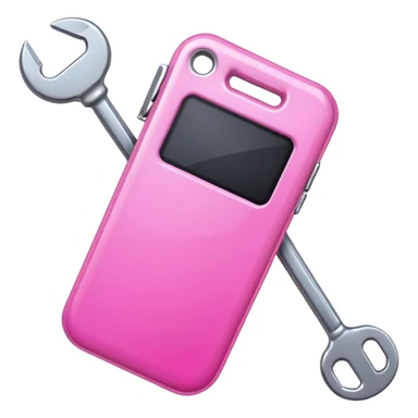 pink cellphone with a wrench sticker