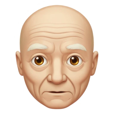 Bald old man with no facial hair sticker