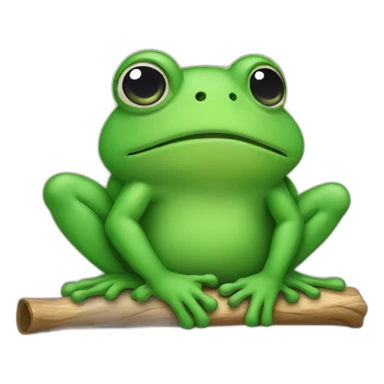 Sad frog and a stick in his back sticker
