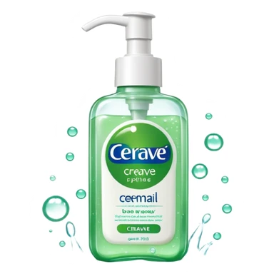 `CeraVe-shaped white rectangular pump bottle with soft green label CeraVe” stripe. Surrounded by floating water bubbles, glowing light particles, and a gentle green mist. Feels like a calm hydration spell in a bottle. Clean, glossy, emoji-style.`magical
 sticker