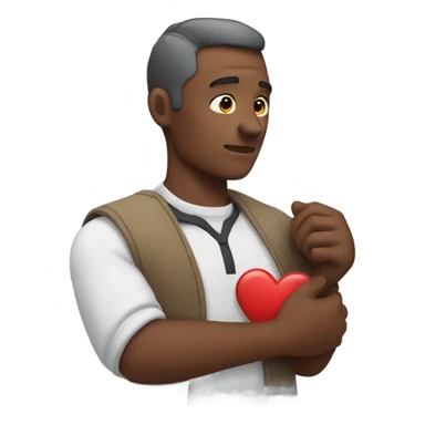 Father holds his heart in his arm sticker